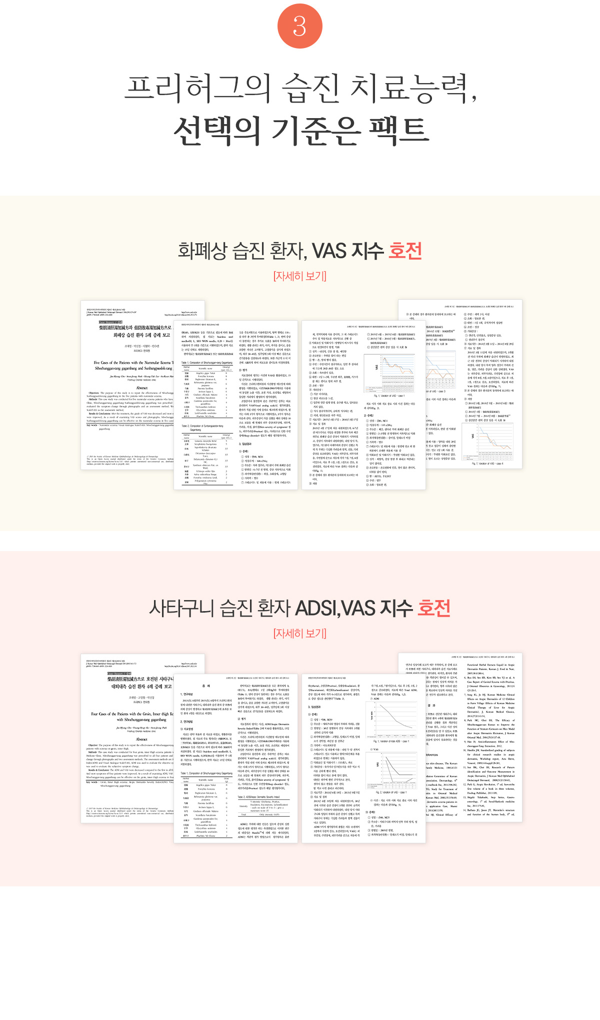 프리허그의 습진 치료능력, 선택의 기준은 팩트